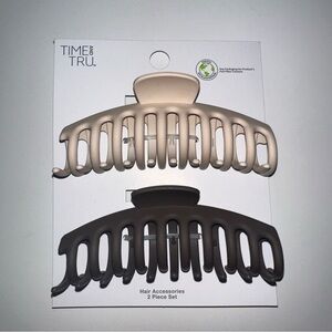 Time and Tru Hair Claw Clip Set - Cream and Black